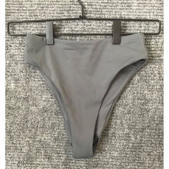 SKIMS Recycled Swim Mid Waist Bikini Bottom Size XXS NWT Gray Gunmetal Solid - Picture 1 of 5